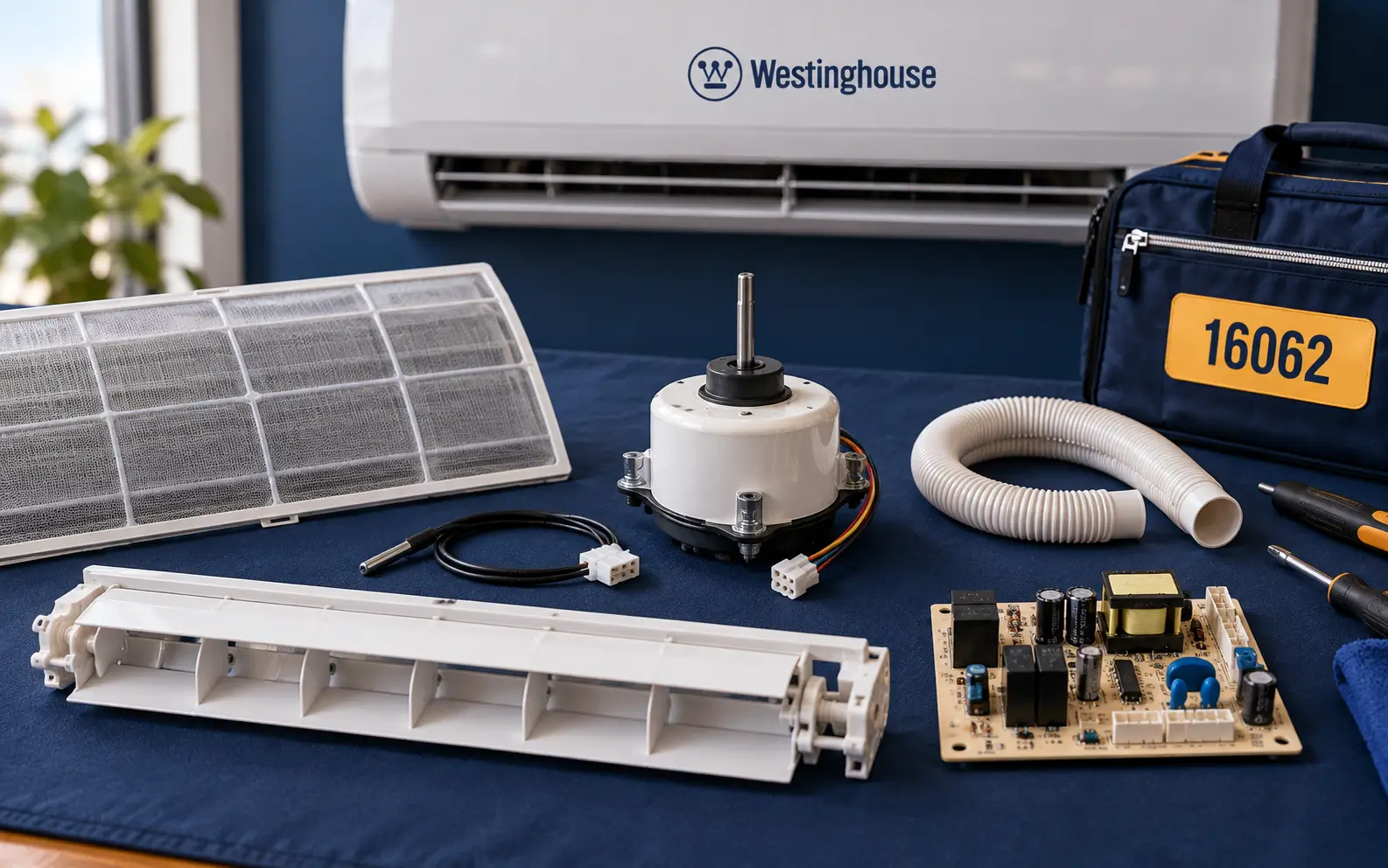 AC parts: capacitor, sensors and fan motor