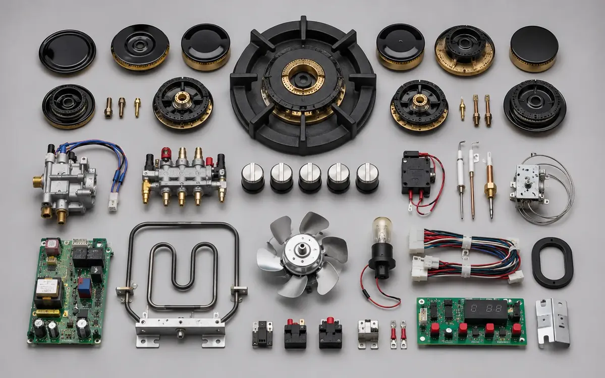 Cooker thermocouple, ignition electrodes and injectors